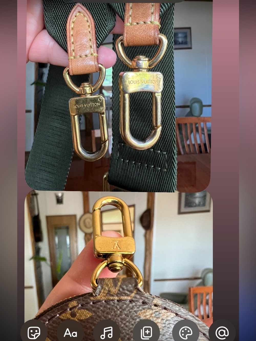 Louis Vuitton Multi Pochette Accessoires Monogram Crossbody Bag Khaki Strap - Picture 17 of 17